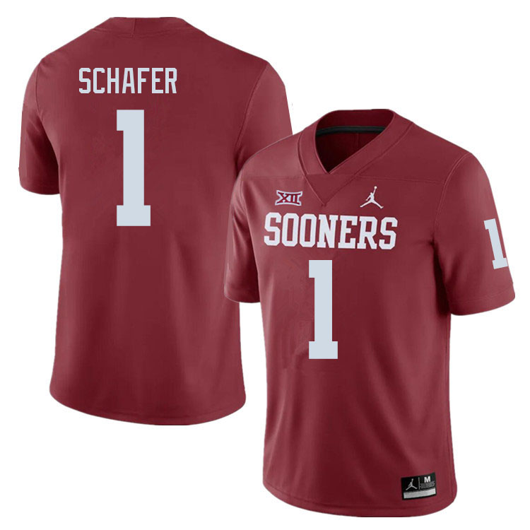 Oklahoma Sooners #1 Tanner Schafer College Football Jerseys Sale-Crimson
